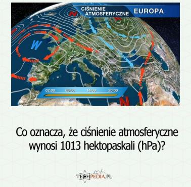 Co oznacza, że ciśnienie atmosferyczne wynosi 1013 hektopaskali (hPa)?