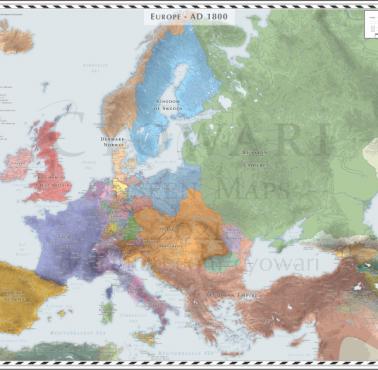 Mapa Europy z 1400 roku