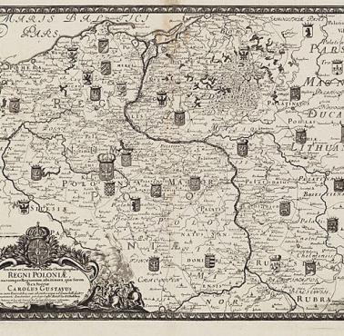 Szwedzka mapa Polski z 1696 roku.