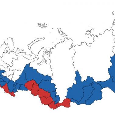Każdy kolor odpowiada za ma mniej więcej taką samą populację w Rosji