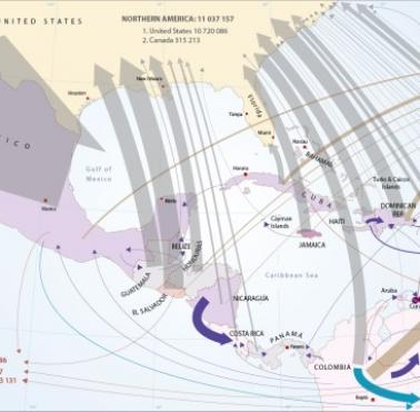 Przepływy migracyjne na Karaibach i Ameryce Środkowej w latach 1990–2010