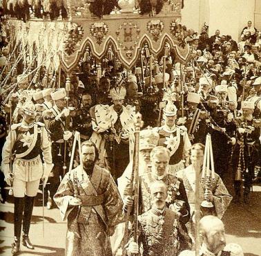 Koronacja cara Rosji i króla Polski Mikołaja II Romanowa.
