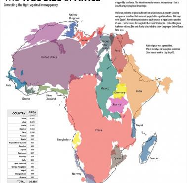 Rozmiar Afryki na tle innych państw świata