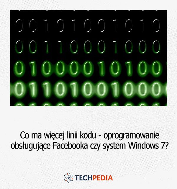 Co ma więcej linii kodu - oprogramowanie obsługujące Facebooka czy system Windows 7?