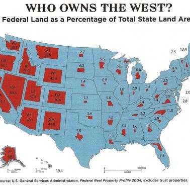 Procent ziemi federalnej w stanach USA, 204