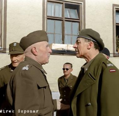 Murnau Oflag VII A. Maj 1945, tuż po wyzwoleniu obozu. Na zdjęciu gen. Kutrzeba i gen. Sosabowski