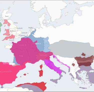 Języki romańskie w Europie w 666 roku