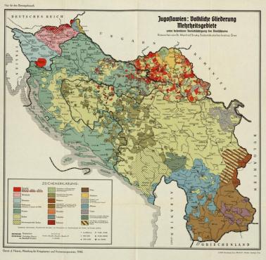 Mapa etniczna Jugosławii (stan na 1940 rok)