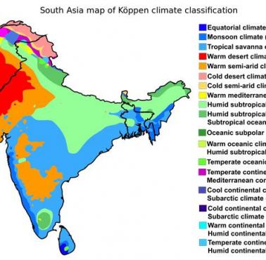 Klasyfikacji klimatu Azji Południowej według Köppena