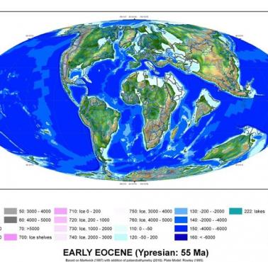 Ziemia w eocenie (55 mln lat temu)
