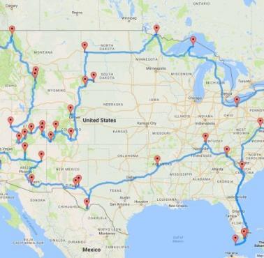 Optymalna podróż po USA, aby zobaczyć wszystkie amerykańskie parki narodowe