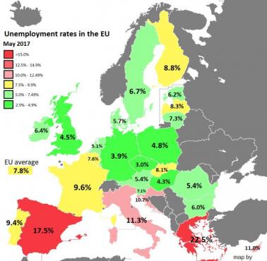 Bezrobocie w Europie - maj 2017