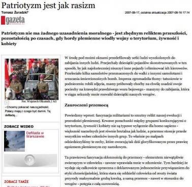 Przykład ojkofobii - "Gazeta Wyborcza" z 2007 roku