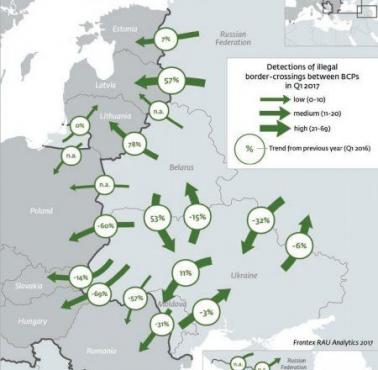 Według danych Agencji Frontex polska granica wschodnia jest jednym z najlepiej strzeżonych odcinków granic zewnętrznych UE