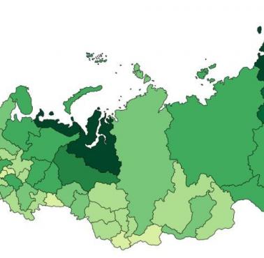 Średni dochód na osobę w poszczególnych regionach Rosji