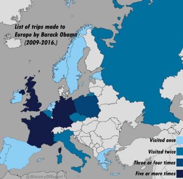 Wizyty prezydenta Baracka Obamy w Europie podczas kadencji w latach 2009-2016