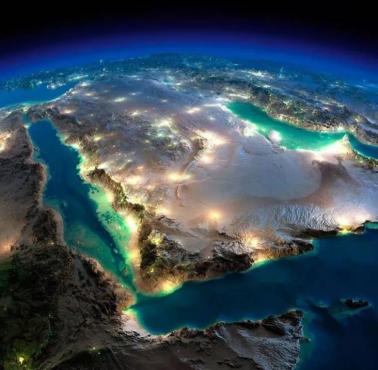 Widok z orbity na Półwysep Arabski i Afrykę Wschodnią