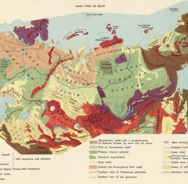 Reliefowa mapa ZSRR (topograficzna), lata 60-te, 1967
