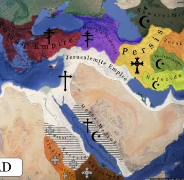 Jak mógł wyglądać Bliski Wschód, gdyby wyprawy krzyżowe odniosły skutek, 1181 rok