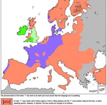 Wymowa litery "R" w Europie