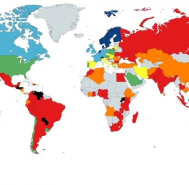 Wskaźnik postrzegania korupcji przez policję według krajów