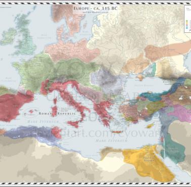 Mapa Europy z 115 roku p.n.e.