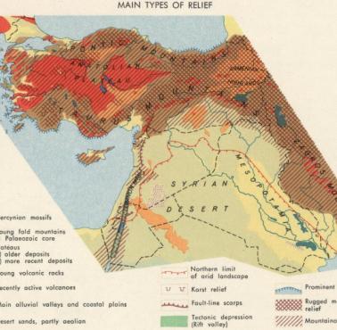 Reliefowa mapa Bliskiego Wschodu (lata 60. XX wieku), 1967