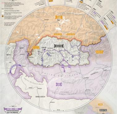 Bhutan – państwo w Azji Południowej, graniczące na północy, zachodzie i wschodzie z Chinami, a na południu z Indiami