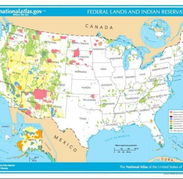Ziemia federalna i rezerwaty Indian, USA, 2005