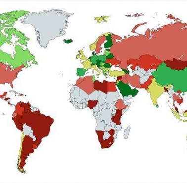Wskaźnik przestępczości na świecie w 2017 roku