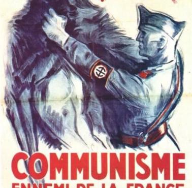 Antykomunistyczny plakat propagandowy Francuskiej Partii Ludowej, 1936