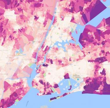Największa skupiska białej ludności w Nowym Jorku