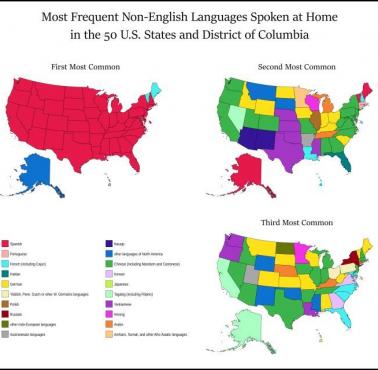 Najczęściej używane nieangielskie języki w Stanach Zjednoczonych