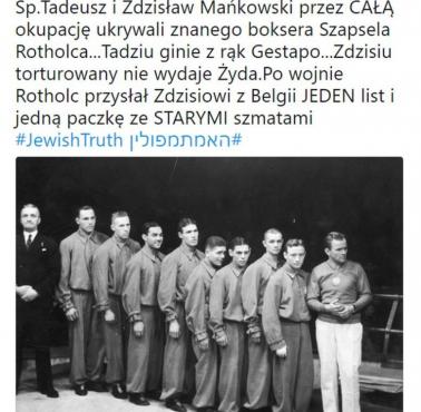 Śp.Tadeusz i Zdzisław Mańkowski przez CAŁĄ okupację ukrywali znanego boksera Szapsela Rotholca...Tadziu ginie z rąk Gestapo ...