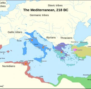 Rzym i Kartagina w przededniu II wojny punickiej, 218 rok p.n.e.