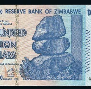 100 000 000 000 000 000 dolarów Zimbabwe