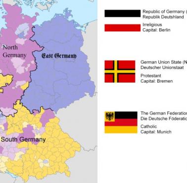 Podział Niemiec na trzy państwa według dominującej religii