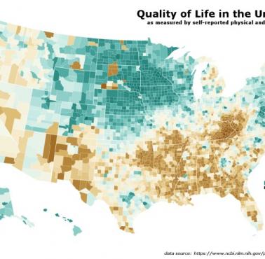 Jakość życia w Stanach Zjednoczonych, na podstawie samooceny zdrowia fizycznego i psychicznego