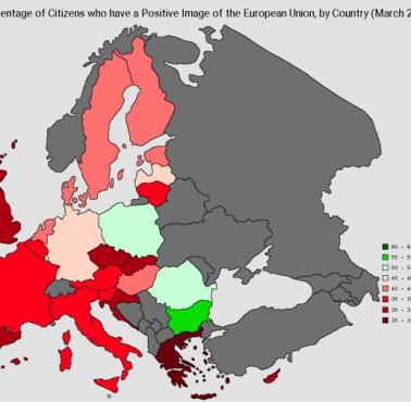 Pozytywne opinie o Unii w krajach UE, marzec 2018