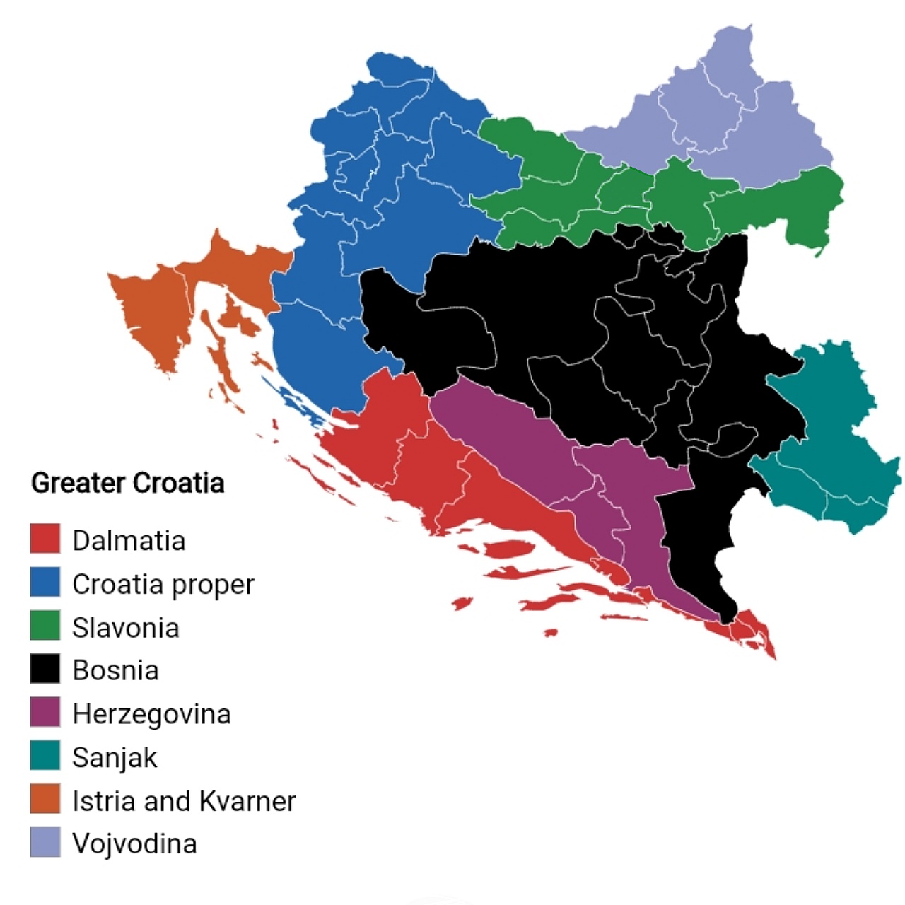Regiony wielkiej Chorwacji, Bałkany