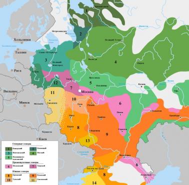 Dialekty języka rosyjskiego w 1915 roku