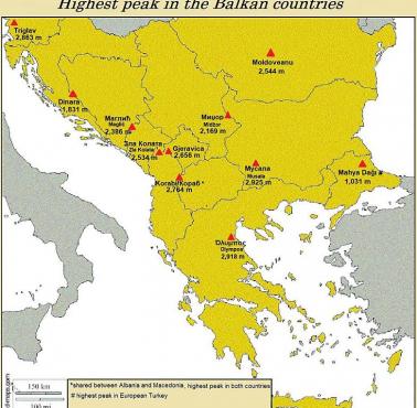 Najwyższe szczyty w krajach bałkańskich