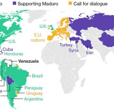 Stanowisko krajów dotyczące kryzysu w Wenezueli, 26.01.2019