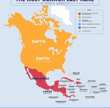 Najpopularniejsze nazwiska w Ameryce Północnej
