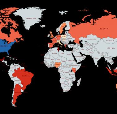 W których państwach obywatele uważają USA jako zagrożenie dla pokoju na świecie