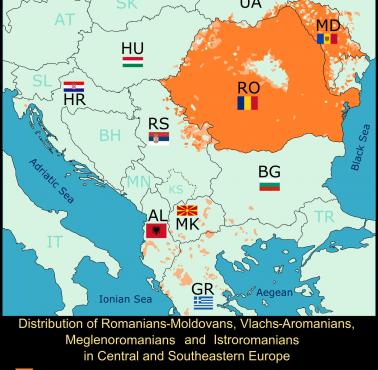 Ludy romańskojęzyczne na Bałkanach (potomkowie romanizowanych mieszkańców i rzymskich kolonistów)