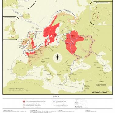 Mapa najazdów Wikingów w Europie od 790 do 1066 roku
