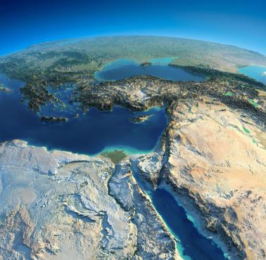 Reliefowa mapa Bliskiego Wschodu