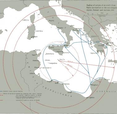 Geopolityka: zasięg lotnictwa brytyjskiego z Malty w 1941 roku