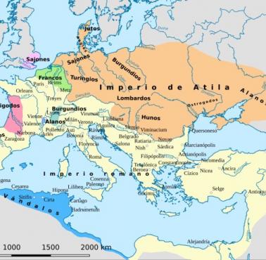 Imperium Attyli Hunów kontra Cesarstwo Rzymskie, 450 rok n.e.